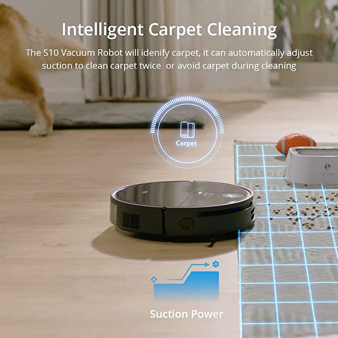 Robot Aspiradora Inteligente S10 Barre, Trapea y Autocarga- Alexa y Google