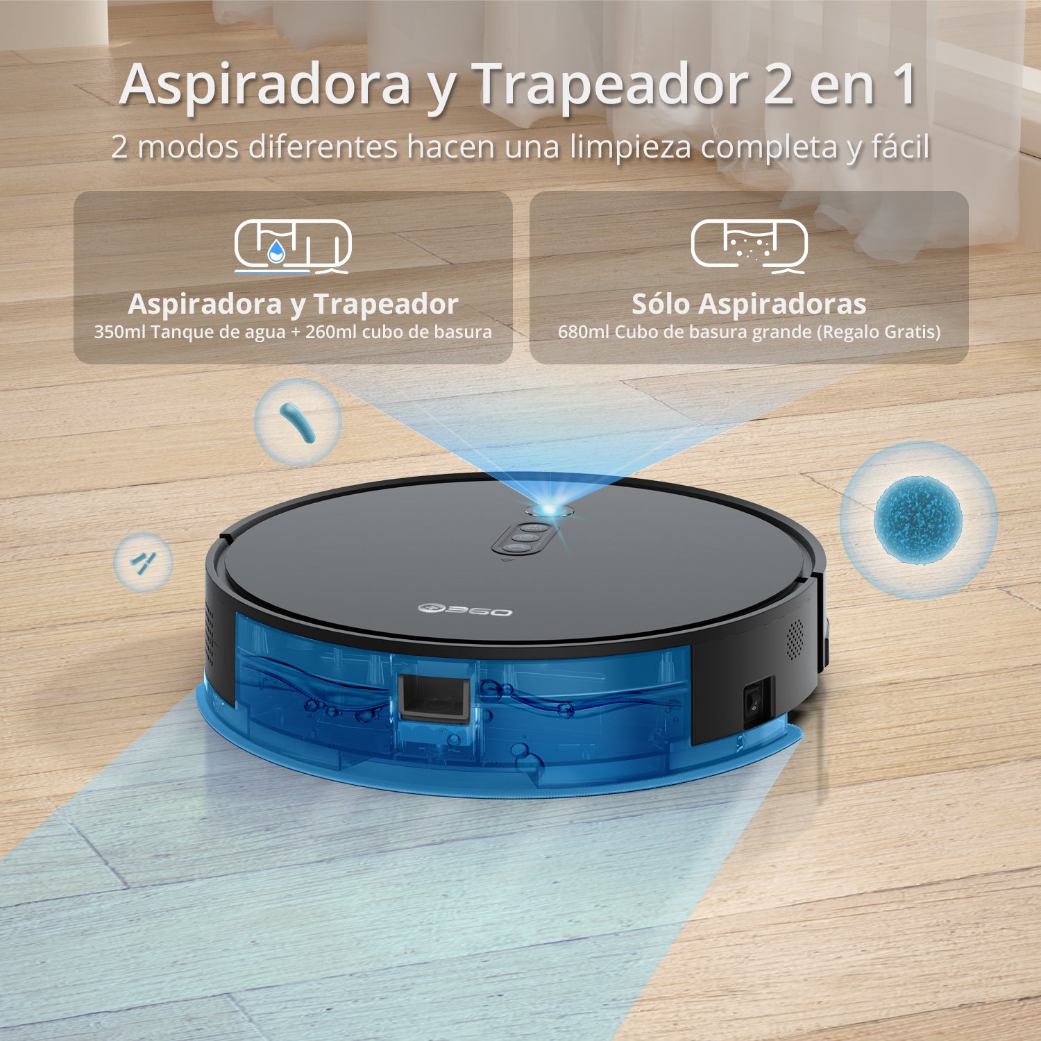 Robot Aspiradora Inteligente P7  Aspira y Trapea con Autocarga – 360 Smart  Life