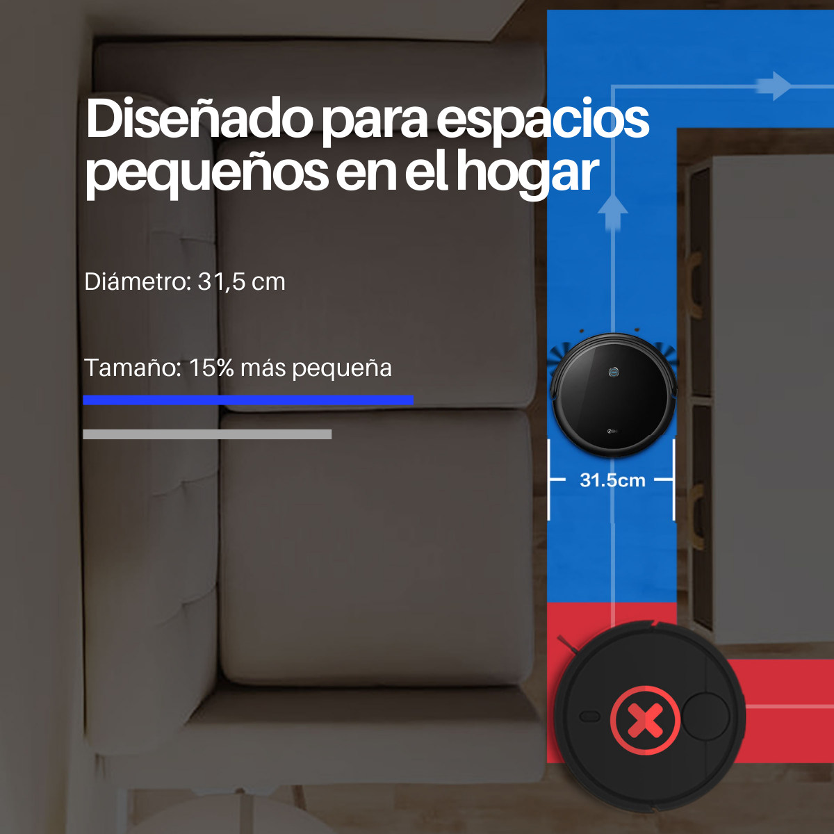 Robot Aspiradora Inteligente C50 Barre, Trapea y Autocarga - Alexa y Google